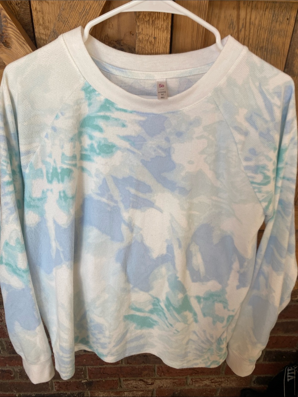 Women’s SO intimates Tie-Dye Crewneck Sweater - Light Blue & Mint
